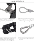 Step-by-step guide using Heavy Duty Wire Rope Crimping Tool With Cutter And Swaging For One Sixteenth To One Eighth Inch Ropes Diy Friendly Kit