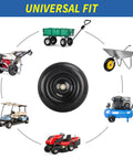 13.5 Inch Solid Flat Free Wheelbarrow Tire 4.00-6 with universal fit for garden carts, wheelbarrows, wagons, and trolleys.