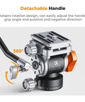 Travel Ready Compact Fluid Head For Tripods With Pan And Tilt Arca Swiss Compatible showcasing detachable handle FH-03