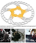 Straight Fire Mountain Bike Disc Brake Pads 180Mm Five Nail Design hydraulic mechanical rotor with gold center for robust braking.