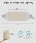 Double Hammock 98.4 X 59.1 Inches With 660 Lb Capacity diagram showing dimensions and bag for portable setup