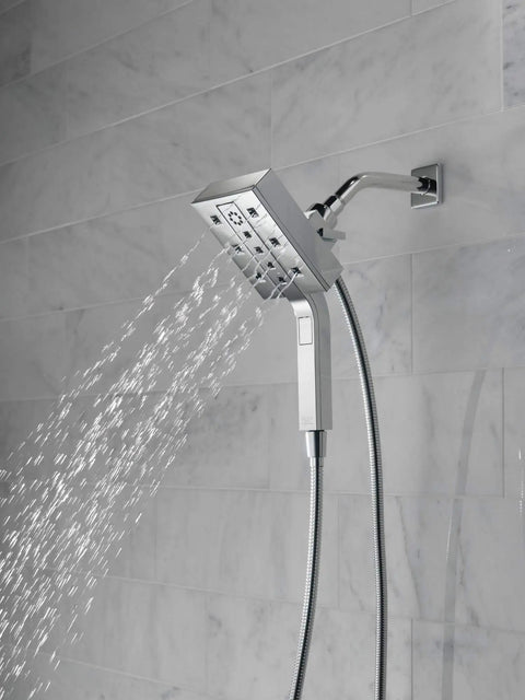 In2ition Four Setting Two In One Shower Combo With H2Okinetic Technology Dual Shower Heads Or Handheld 2.5 GPM Flow in use