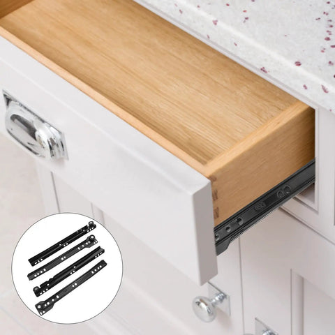 10 Inch Bottom Mount Drawer Slides For Dresser And Cabinet Repair Smooth Cold Rolled Steel Drawer Glides Durable Furniture Guide Rails 1 Set No Fuss Easy Install And Durable Construction For Home Renovations black bottom-mount slide on dresser drawer