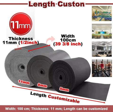 Super Thick Acoustic Foam Roll 11mm High Density Soundproof Cushion Mat black rolls showing thickness and customizable length
