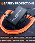 All In One 12V To 16V LiFePO4 Battery Charger 10A Mountable IP65 Waterproof Charger displayed with safety features