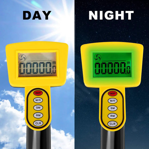 Digital Measuring Wheel With Backlit Display Foldable Handle Up To 99,999 Feet Or 99,999 Meters Portable With Day Night Readout