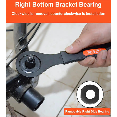 36mm Box End Wrench For Removing Vintage Bicycle Bottom Bracket Cups And Bearings, Premium 50 Medium Carbon Steel Tool in use