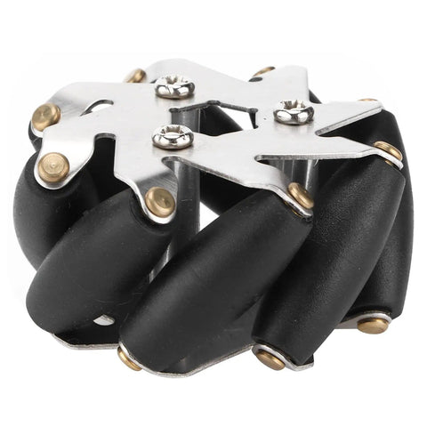 Four Piece 48mm Steel Mecanum Wheel Set For RC Cars With Omnidirectional Movement TPR Rollers 3kg Load Capacity