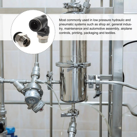 Check Out This Epic 6pc Set Of 3/8 Inch Pneumatic Air Hose Quick Release Fittings Featuring Straight And Elbow Connectors For Easy Push To Install Plus Repair Tasks Done Real Fast Without Leaks. Black elbow and straight pneumatic fittings for 3/8 inch tube connections