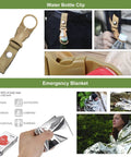 All In One 22 In 1 Survival Kit For Men Your Go To Emergency Gear For Camping Hiking Hunting Disaster Prep Tactical SOS Readiness Waterproof Case Outdoor Adventure Essentials including water bottle clip and emergency blanket