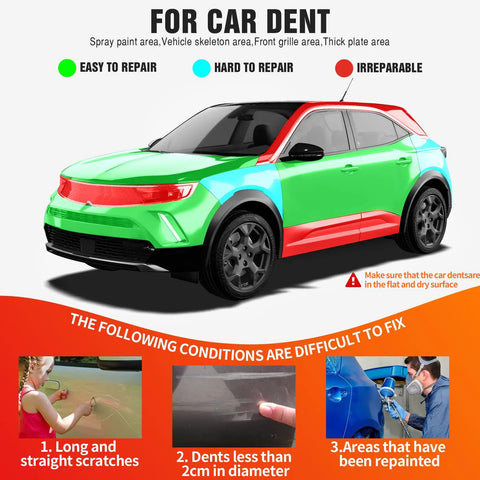 Dent Puller Kit With Suction Cup For Cars Large 4.6 Inch Dent Remover Plus Two Small 2.1 Inch Pullers Microfiber Cloth All In One Auto Dents Repair Tools Bundle Easy DIY Fix, car dent repair guide