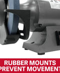 Heavy Lifter 10 Inch Bench Grinder Fueled By A Tough 1 Horsepower Motor Cruising At 1750 Rpm with secure rubber mounts.