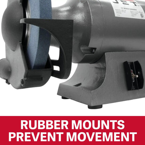 Heavy Lifter 10 Inch Bench Grinder Fueled By A Tough 1 Horsepower Motor Cruising At 1750 Rpm with secure rubber mounts.