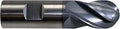 AlTiN Coated 4 Flute Ball End Mill With Flat Tip USA Made Model FT1004432WA Variable Helix Design 1 Inch Diameter