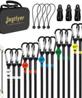 Heavy Duty Bungee Cords Set 28 Piece Bundle With Carabiner Hooks And Tent Clips Assorted Lengths storage bag and accessories