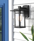 Dusk To Dawn Outdoor Wall Light Fixture, 14 Inch Large Exterior Sconce For Front Door And Garage, Oil Rubbed Bronze Finish, Craftsman Style on wall