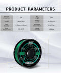 Silk PLA Filament 1.75mm 1Kg Spool For 3D Printers, Dope Silk Green With Smooth Finish, product parameters included