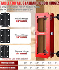 Pro Grade Aluminum Alloy Door Hinge Jig for Routers, adjustable template, installed on door, for 2.5-5 inch hinges, CNC precision