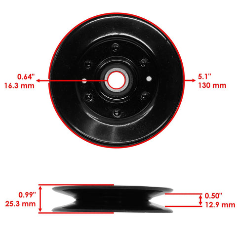 Premium Replacement For AM147272 UC26511 Deck Drive Pulley with 5.1in diameter for John Deere X330 X350 X354 X370 mowers.