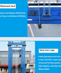 Close-up of Heavy Duty Industrial Electric Lifting Cart With Wireless Remote Control, showing thickened steel and steel wire ropes.