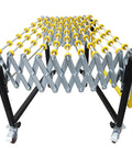 23.6 Inch Wide Portable Flexible Conveyor Roller Table, Unpowered, Expands From 15.7 To 59 Inches, Height Adjustable