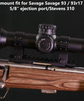 Rifle with Picatinny Scope Rail Mount For Savage Mark II 93 And 93R17 5.8 Inch Aluminum Base Matte Black Anodized Finish