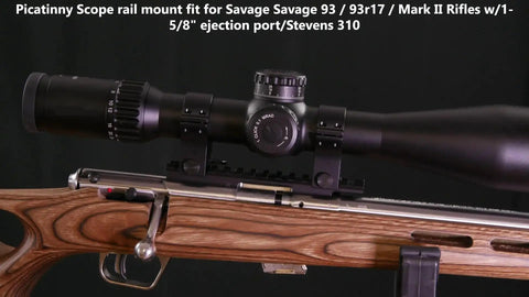 Rifle with Picatinny Scope Rail Mount For Savage Mark II 93 And 93R17 5.8 Inch Aluminum Base Matte Black Anodized Finish