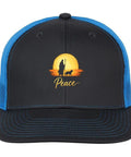 Cool Women Running Trucker Hat With Anti Sweat Band, Fashionable Sport Golf Cap with peace design on front