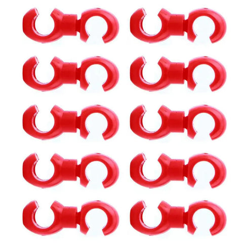 Red Multipurpose Alloy Bicycle Brake Line Clamps And Cable Clips For Road Bikes No Tool Needed Easy Install Cable Management Secure Grip