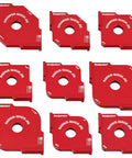 Shop Tested Street Smart Radius And Chamfer Quick Jig Deluxe Set Featuring 18 Router Table Templates. Red aluminum chamfer and radius jigs.