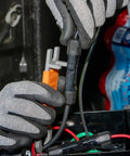 Hands using Solar Panel Insulating Wrench Set For MC4 Style PV Connectors Heavy Duty 2 Piece Assembly And Disassembly Tool