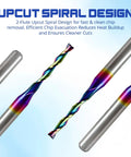 10 Pcs Pro Grade DLC Coated CNC Router Bit Set For Wood And PVC Engraving, 1/8 In Shank Upcut End Mills Two Flute Spiral Cutters