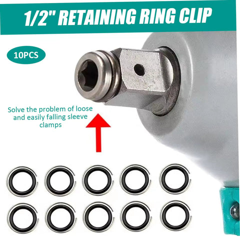 Cool 1/2 Inch Wrench Ring Set With 10 Plastic Retaining Rings And O-Rings Plus Tool, showing a retaining ring clip and ten O-rings.