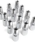 12-pack chrome-plated 1/2 in NPTF male hydraulic hose end crimp fittings