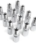 12 Pack One Quarter hydraulic Hose Fittings NPTF Male Crimp End For One Quarter Inch Hose To Pipe Thread, Heavy Duty Carbon Steel Construction