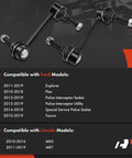 Two Pack Rear Sway Bar Links Stabilizer Kit Fits Ford Explorer 2011-2019 Flex Taurus Police Interceptor Sedan Utility Special Service Sedan Lincoln MKS MKT 2010-2019 Direct Fit Replacement image showing components and compatibility list