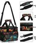 Insulated Picnic Backpack Lunch Bag For Women And Men with colorful design, sturdy handle, adjustable strap, and metal zippers