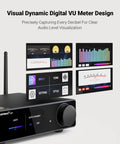 A80 Bluetooth Stereo Amplifier DAC With PFFB And 2 Channel Hi Res Class D Beefy Power Amp featuring digital VU meter