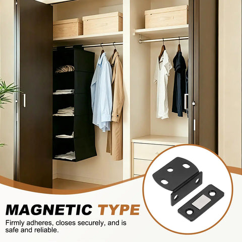 Ultra Thin L Shape Stainless Steel Cabinet Door Magnets Four Pack With Double Sided Tape And Optional Screw Mount in closet
