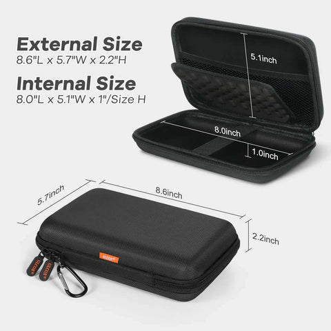Heavy Duty Rugged Hard Shell Carrying Case For Gps Navigator External Hard Drive And Portable Tech Gear, 8.6x5.7 inches.
