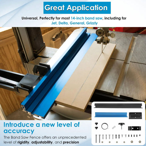 14 Inch Bandsaw Fence Fits Jet Delta General Grizzly And More Heavy Duty Precision Alignment With T Slots For Stops