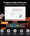 Top Shelf Full Size Mechanical Keyboard With Bangin Tri Mode Wireless Pairing Gotta Appreciate That Crisp OLED Display Screen And Sweet Dedicated Volume Knob For Any Sick Workstation Or Gaming Battlestation Setup connected to a computer showcasing programmable software.