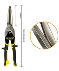 12 Inch Aviation Tin Snips Heavy Duty Metal Shears For Tough Sheet Metal Cutting With Chromoly Steel Blades And Extended Leverage