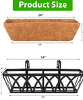 Dimensions of Three Pack 24 Inch Balcony Planter Boxes For Railing And Window Boxes, Dope Outdoor Fence Planters Hanging