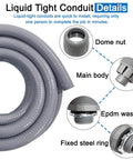 One Inch Flexible Liquid Tight Electrical Conduit Kit 25 Ft With Five Straight And Three 90 Degree Fittings Included details