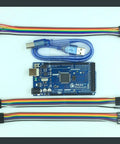 Arduino Mega 2560 R3 Compatible Board Kit with ATmega2560, USB cable, Dupont wires, microcontroller components for IDE setup
