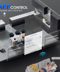 LiDAR Mapping Robot Vacuum And Mop With Smart Navigation WiFi App Control in modern kitchen and living room setting