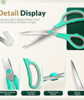 8.5 Inch All Purpose Scissors Set For Office Home Sewing And Crafts With Soft Comfort Grip For Right Or Left Hand 3 Pack Multicolor Sharp Stainless Steel Blades For Paper Cardboard Fabric Photos And More detail display.