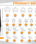 Product size chart for 211 Piece External Snap Ring Kit In 304 Stainless Steel With Tweezers, 21 Sizes From M4 to M19.