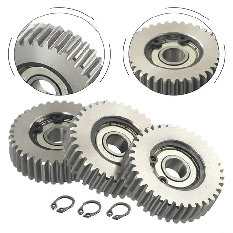 Three Piece 36T Steel Gear Set For Electric Bicycles With 38mm Outer Diameter Compatible With Bafang Motors E Bike Transmission Upgrade And Repair Tough Steel Gears For Smooth Shifting And Long Lasting Performance, 3 steel gears with clips